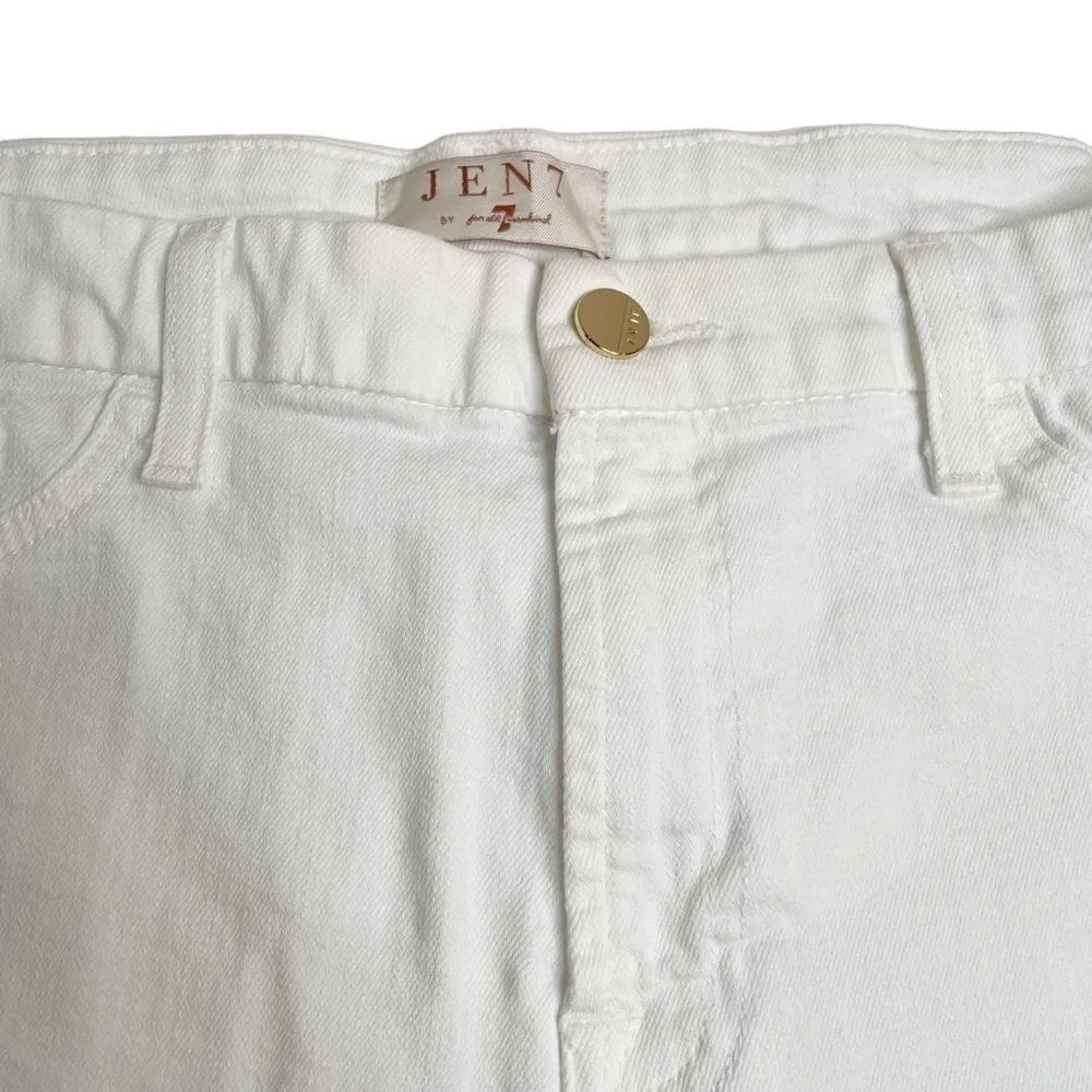 Jen7 7 For All Mankind White Denim Bermuda Shorts 12